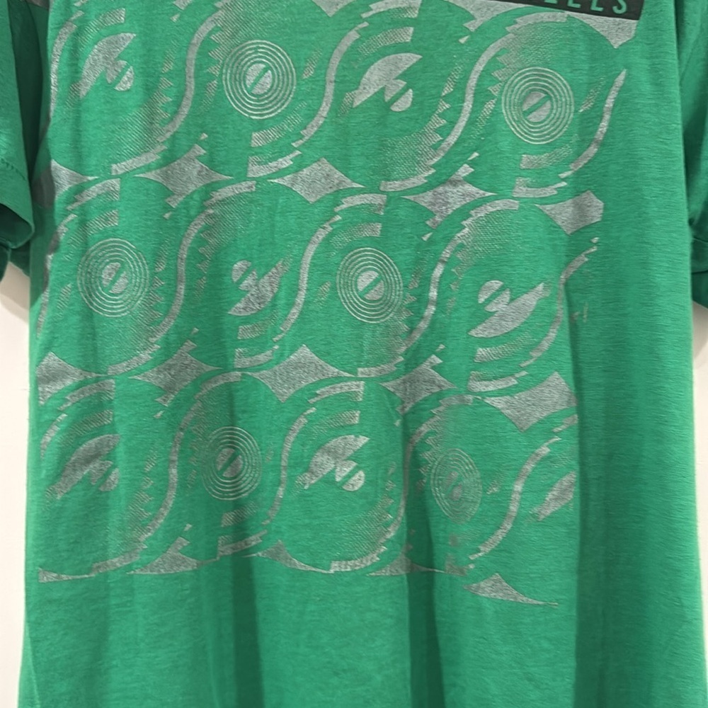 Rolling Stones Green Steel Wheels 1989 Tour Working Crew T-Shirt Size XL - Picture 3 of 7
